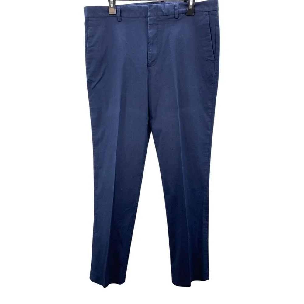 J by J. Crew Chino Pants Mens 36x34‎ Blue Thompson Stretch Flat Front Trousers